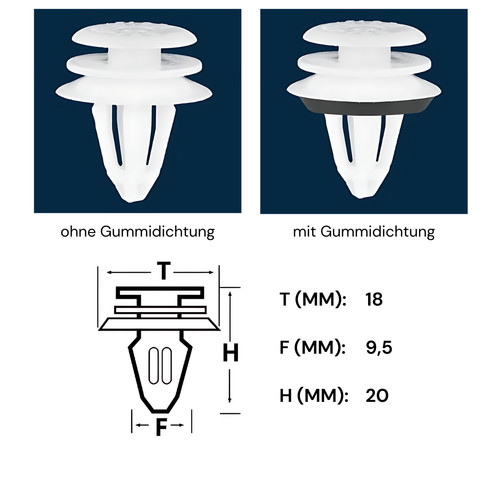 10x türverkleidung clips - 10x,